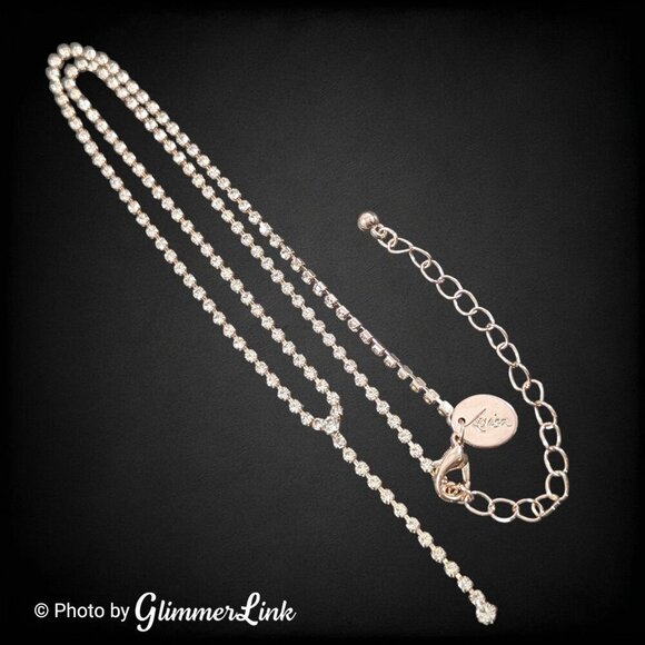 Lovisa Dainty Clear Crystal Lariat Y-Drop Rose Gold Tone Necklace - Picture 7 of 12